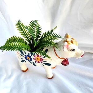 Vintage Royal Japan Cow Creamer or Planter Handpainted with spout